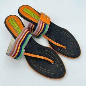 Materia Prima by Goffredo Fantini. Multicolor Strap Kitten Heel slip on Size 39